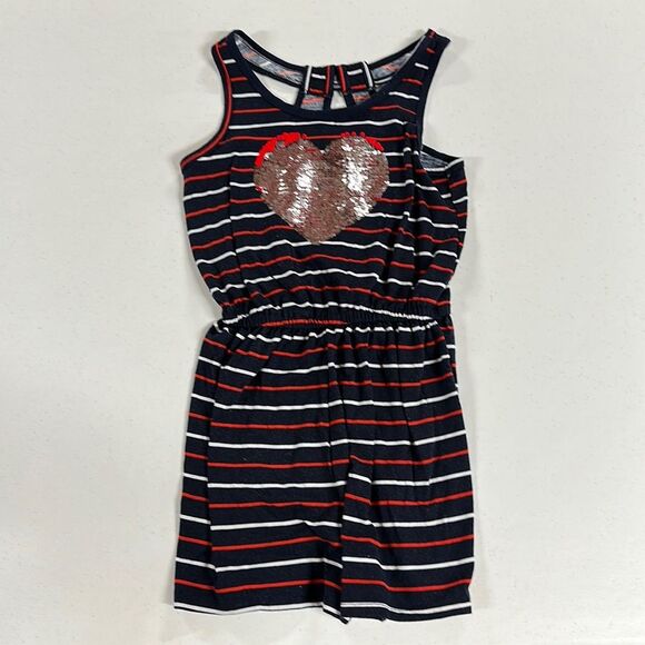 😍 3 for $15 😍 Girls SO onesie romper dress with heart accent sz S (7-8) - Picture 1 of 3